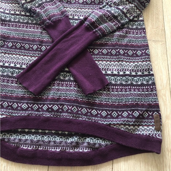 Roots Fair Isle Jacquard Light Sweater in Purple & Dark Gray Size XS - Picture 6 of 12